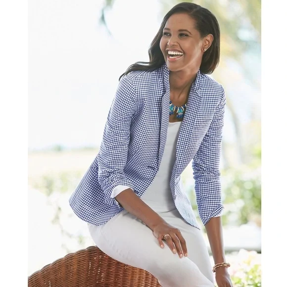 Talbots Jackets Coats Talbots Linen Cotton Blend Gingham